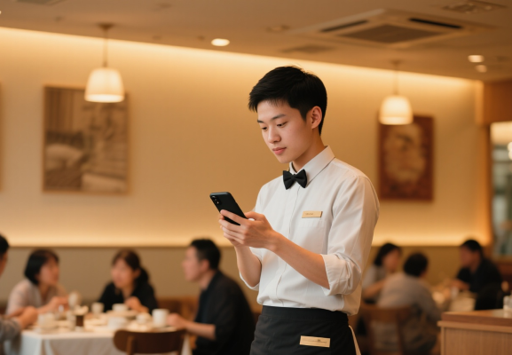 服务员主动操作